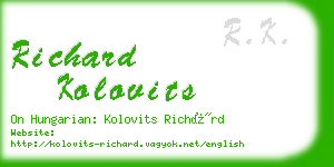 richard kolovits business card